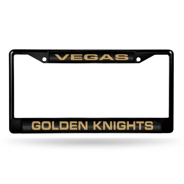 Rico Vegas Golden Knights Black Laser Chrome License Plate Frame