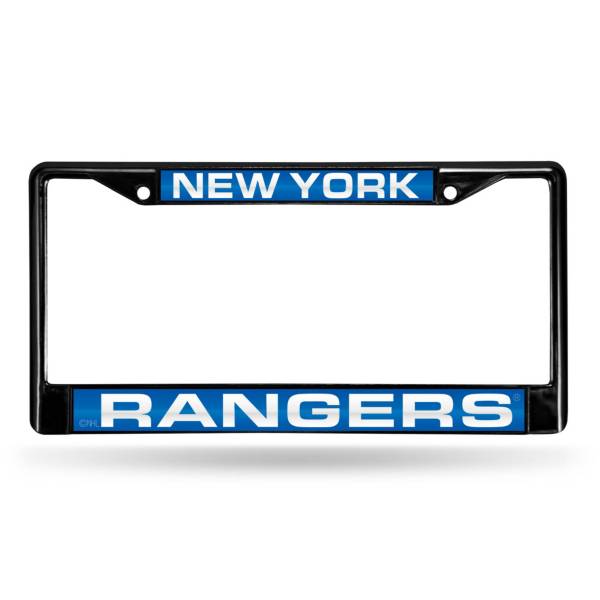 Rico New York Rangers Black Laser Chrome License Plate Frame