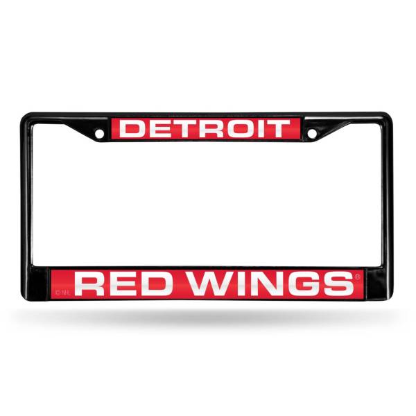 Rico Detroit Redwings Black Laser Chrome License Plate Frame