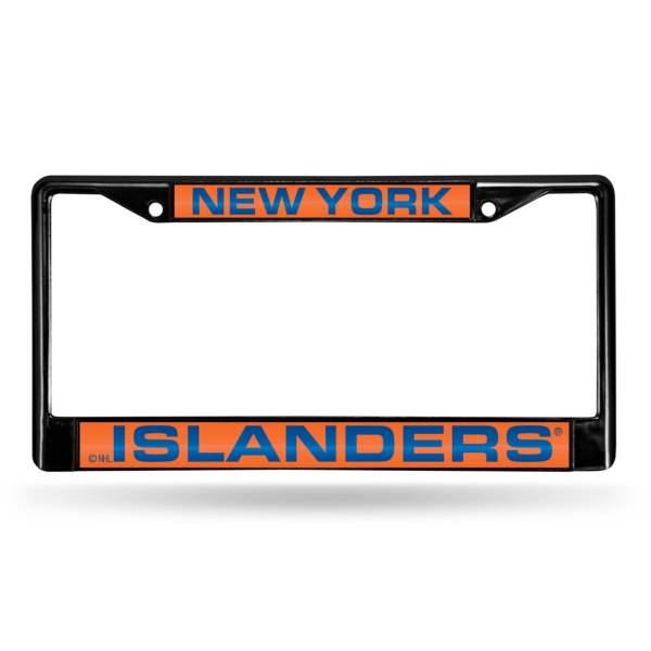 Rico New York Islanders Black Laser Chrome License Plate Frame