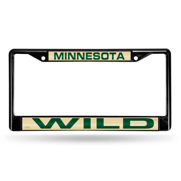 Rico Minnesota Wild Black Laser Chrome License Plate Frame