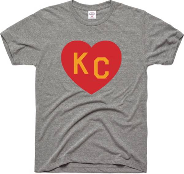 Charlie Hustle Men's KC Heart Vintage Grey T-Shirt