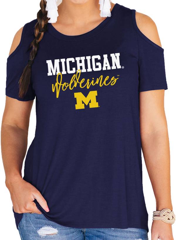 Gameday Couture Women's Michigan Wolverines Blue Cold Shoulder T-Shirt