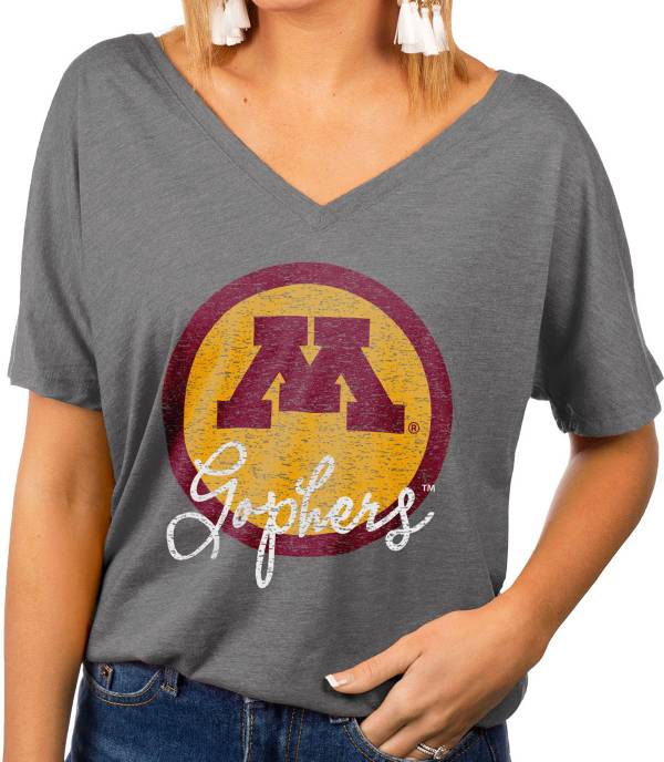 Gameday Couture Women's Minnesota Golden Gophers Grey Subtle Dolman Sleeve V-Neck T-Shirt