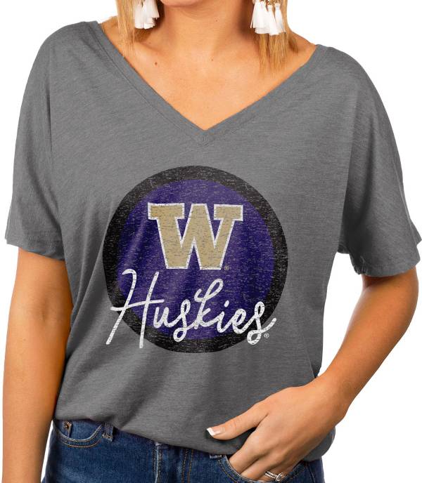 Gameday Couture Women's Washington Huskies Grey Subtle Dolman Sleeve V-Neck T-Shirt