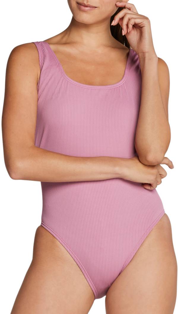 Speedo Women's Ribbed Logo One Piece Swimsuit