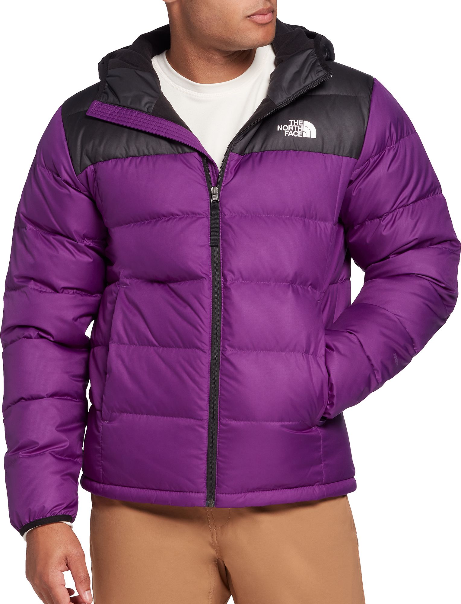 brown north face puffer jacket