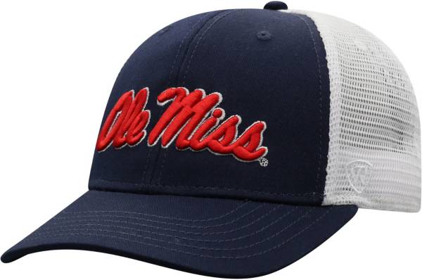 Top of the World Men's Ole Miss Rebels Blue/White Trucker Adjustable Hat