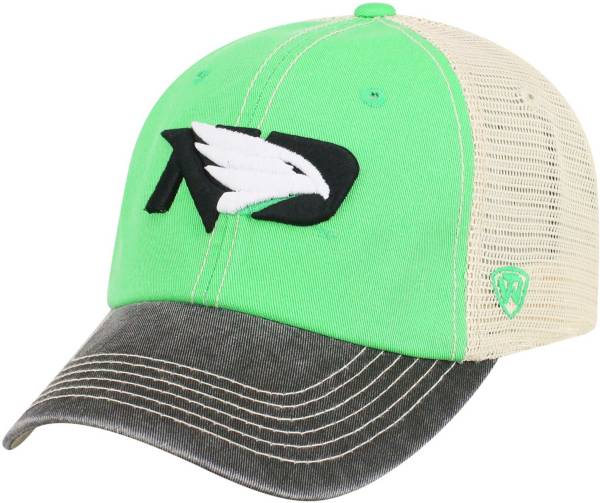 Top of the World Men's North Dakota Fighting Hawks Green/White Off Road Adjustable Hat