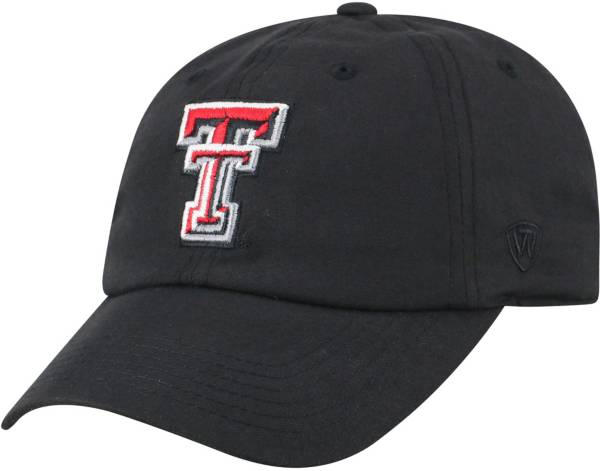 Top of the World Men's Texas Tech Red Raiders Staple Adjustable Black Hat