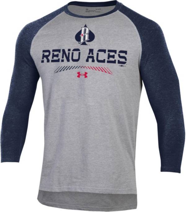 Under Armour Men's Reno Aces Navy Raglan Three-Quarter Sleeve T-Shirt