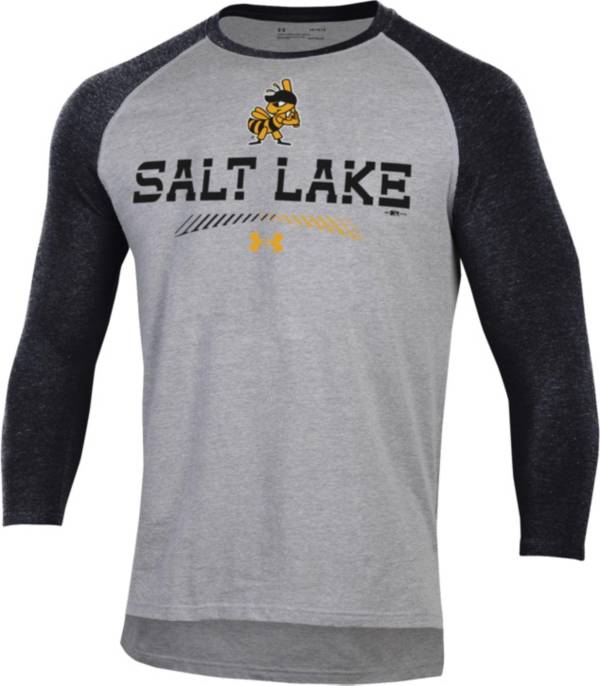 Under Armour Men's Salt Lake Bees Black Raglan Three-Quarter Sleeve T-Shirt