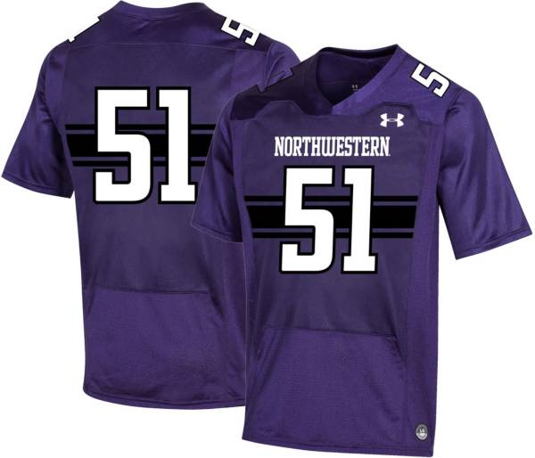 Under Armour Men's Northwestern Wildcats #51 Replica Football Black Jersey