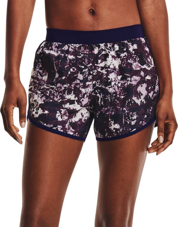 Medium Lapis Blue Womens Under Armour Fly By Printed Short