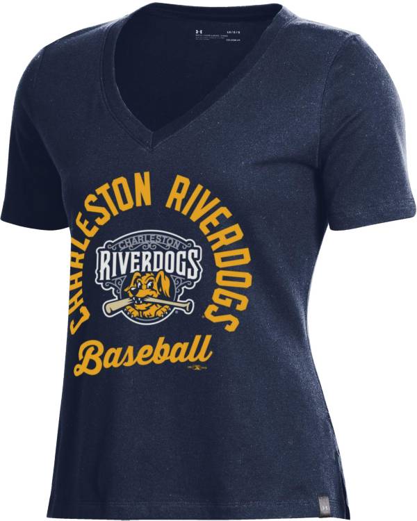 Under Armour Women's Charleston River Dogs Navy V-Neck Performance T-Shirt