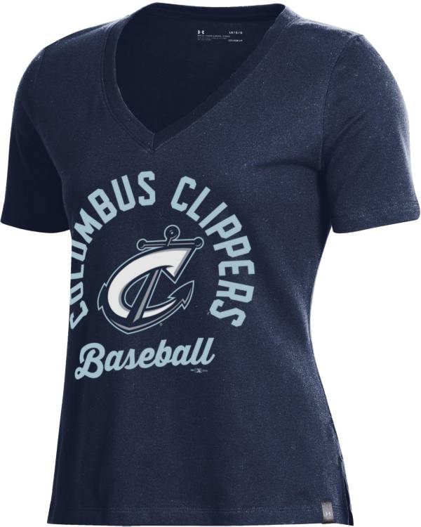 Under Armour Women's Columbus Clippers Navy V-Neck Performance T-Shirt