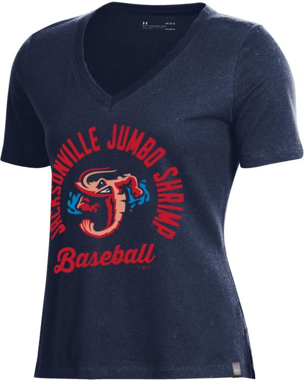 Under Armour Women's Jacksonville Jumbo Shrimp Navy V-Neck Performance T-Shirt