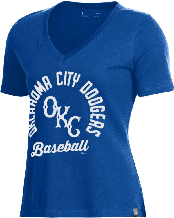 Under Armour Women's Oklahoma City Dodgers Royal V-Neck Performance T-Shirt