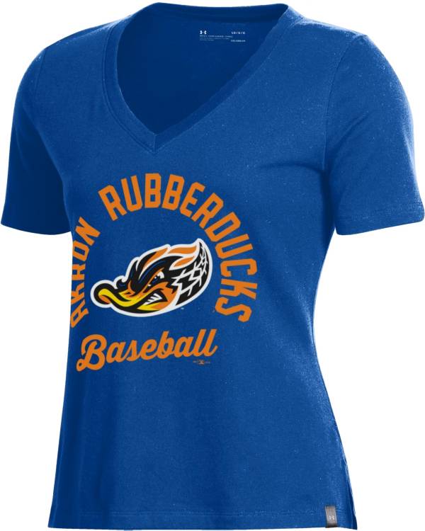 Under Armour Women's Akron Rubberducks Royal V-Neck Performance T-Shirt