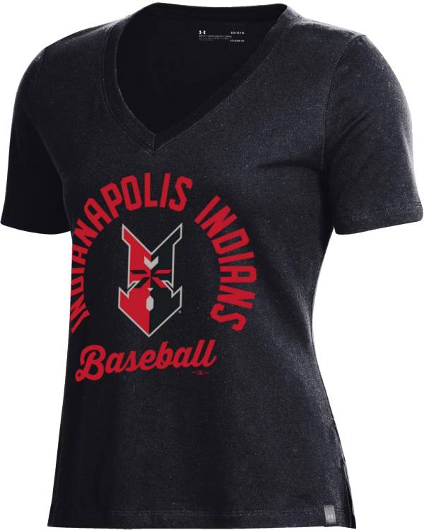 Under Armour Women's Indianapolis Indians Black V-Neck Performance T-Shirt