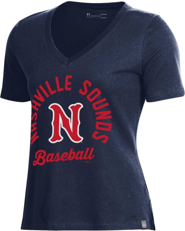 Under Armour Women's Nashville Sounds Navy V-Neck Performance T-Shirt