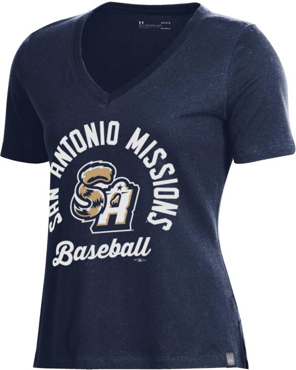 Under Armour Women's San Antonio Missions Navy V-Neck Performance T-Shirt