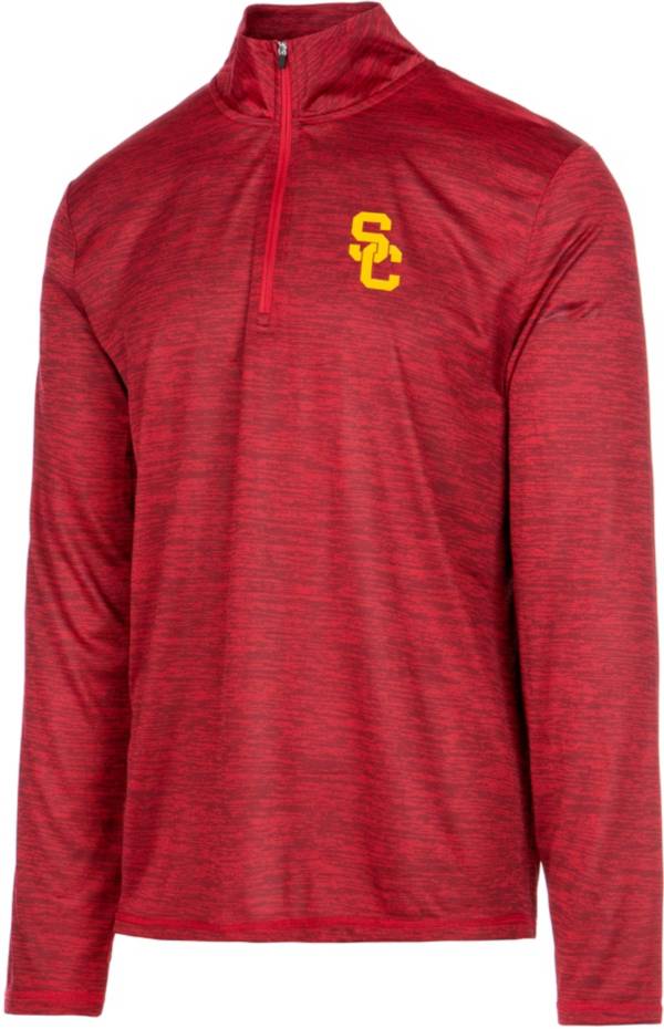 USC Authentic Apparel Men's USC Trojans Cardinal Whitley Quarter-Zip Pullover Shirt
