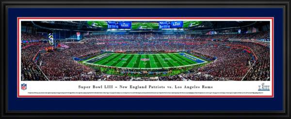 Blakeway Panoramas Super Bowl LIII Champions New England Patriots Kick Off Deluxe Framed Panorama Poster