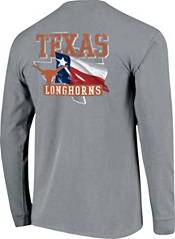 Image One Men's Texas Longhorns Grey Hyperlocal Long Sleeve T-Shirt product image