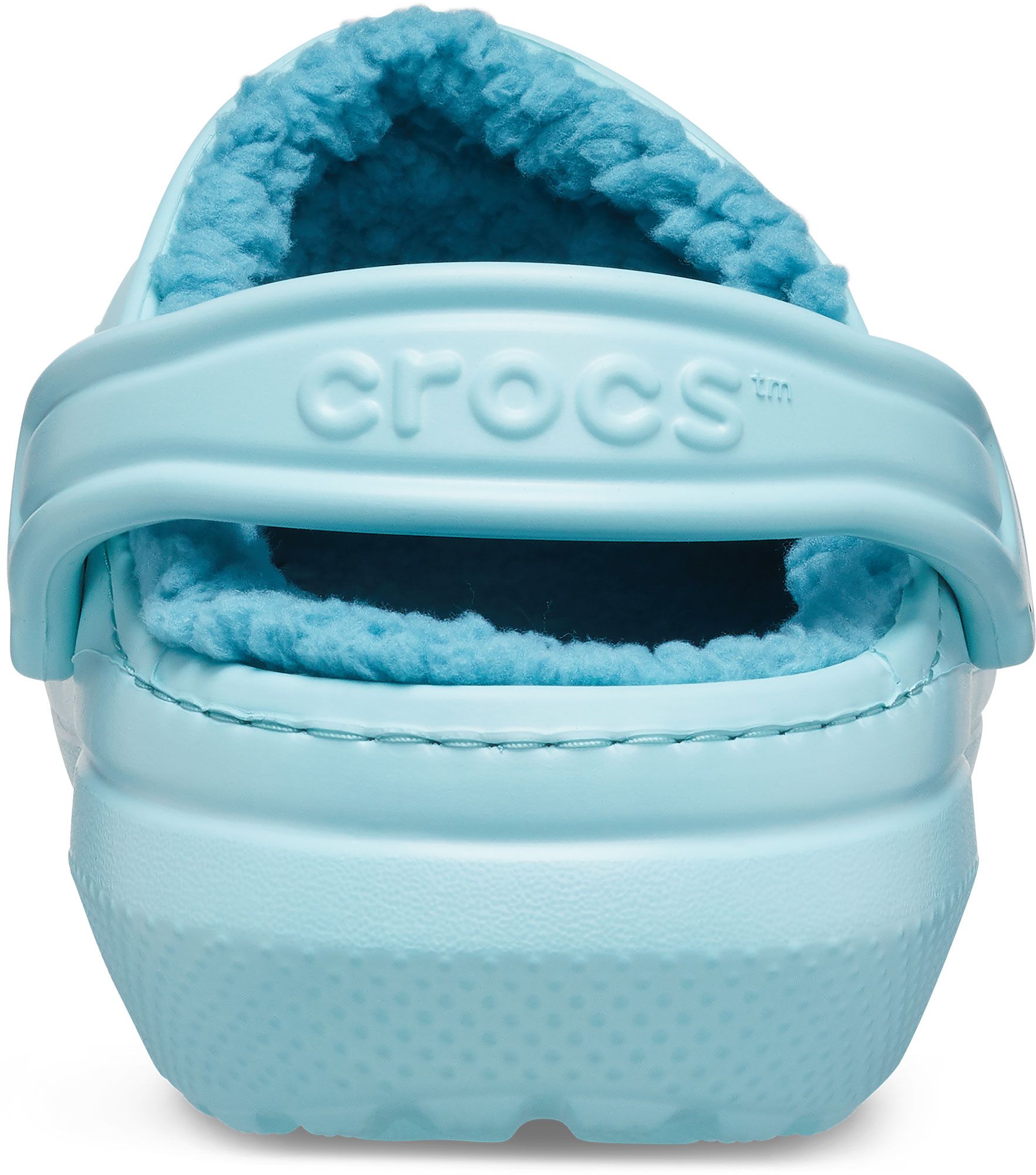 light blue fuzz lined crocs