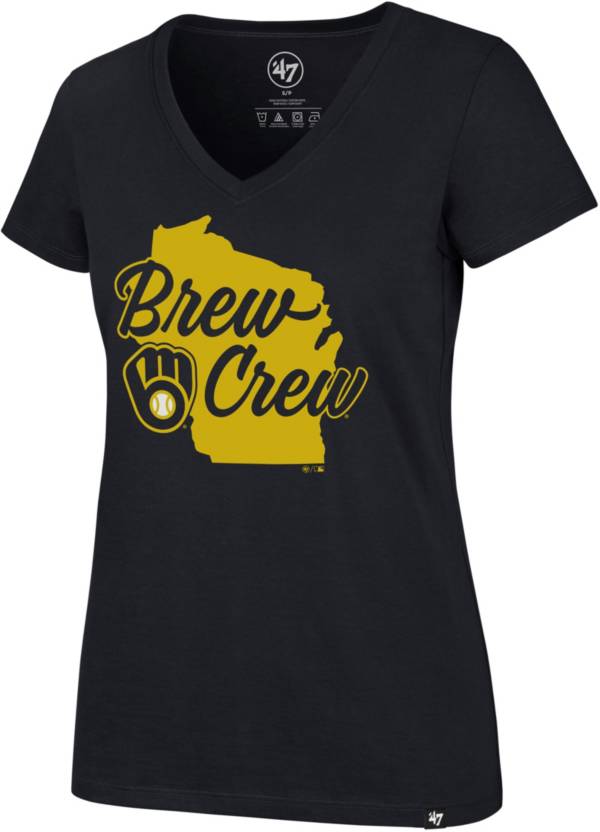 '47 Women's Milwaukee Brewers Ultra Rival V-Neck T-Shirt