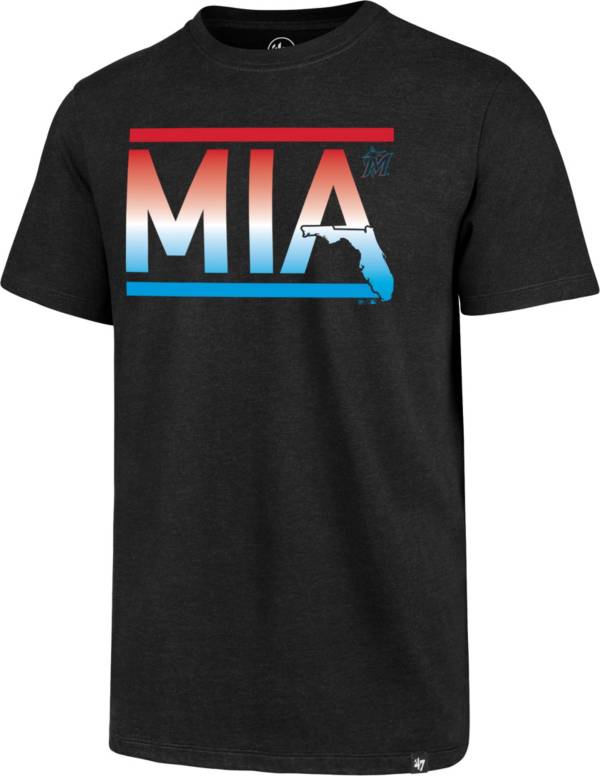 ‘47 Men's Miami Marlins Black Club Tee