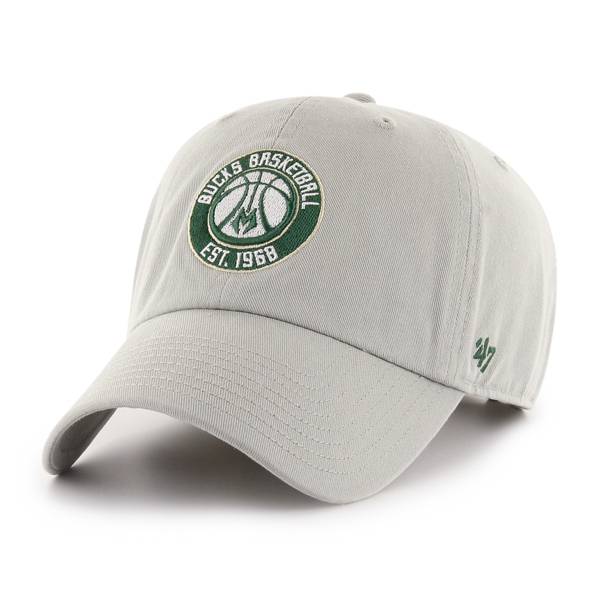 ‘47 Men's Milwaukee Bucks Grey Clean Up Adjustable Hat