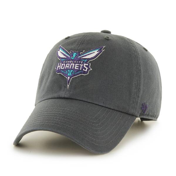 ‘47 Men's Charlotte Hornets Grey Clean Up Adjustable Hat