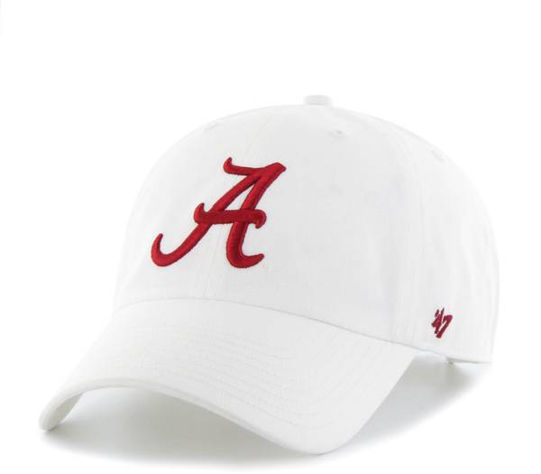 ‘47 Men's Alabama Crimson Tide Clean Up Adjustable White Hat