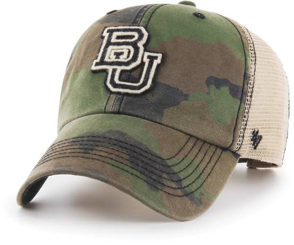 ‘47 Men's Baylor Bears Camo Burnett Clean Up Adjustable Hat