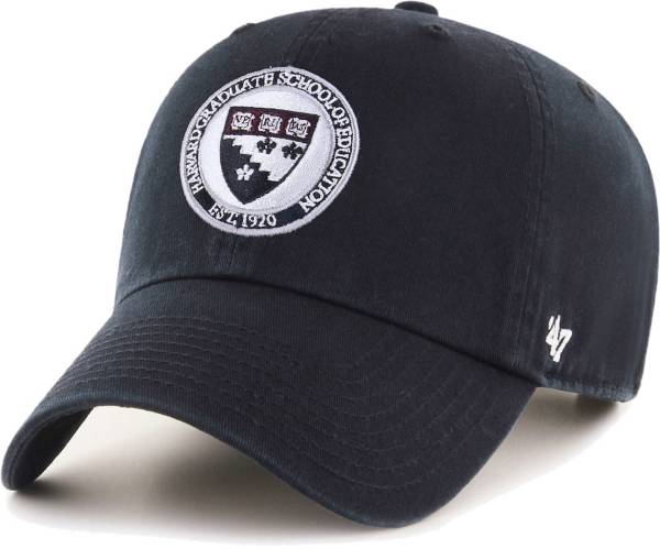 ‘47 Men's Harvard Crimson Clean Up Adjustable Black Hat