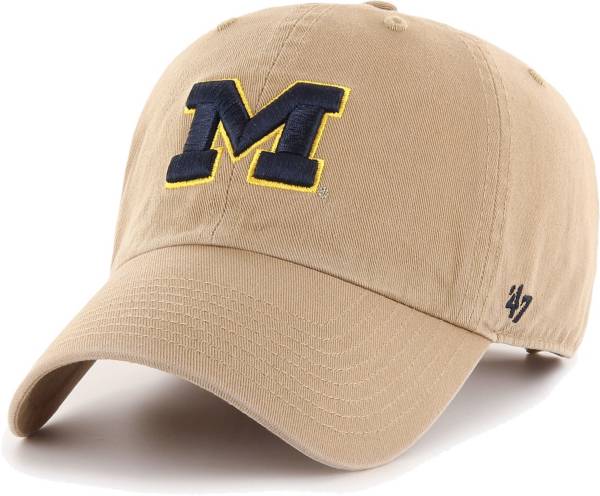 ‘47 Men's Michigan Wolverines Khaki Clean Up Adjustable Hat