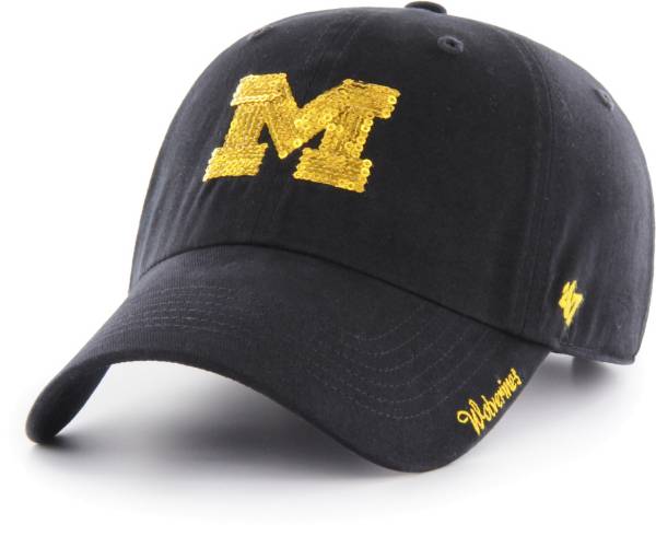 ‘47 Women's Michigan Wolverines Blue Sparkle Clean Up Adjustable Hat