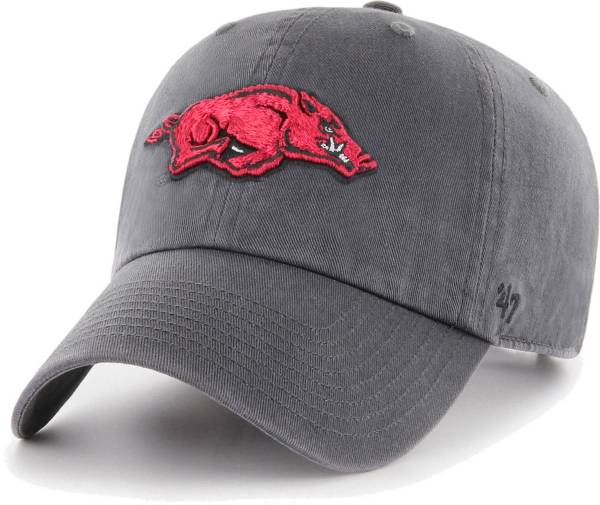 ‘47 Men's Arkansas Razorbacks Grey Clean Up Adjustable Hat