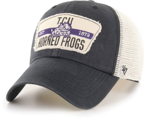 ‘47 Men's TCU Horned Frogs Crawford Clean Up Adjustable Black Hat