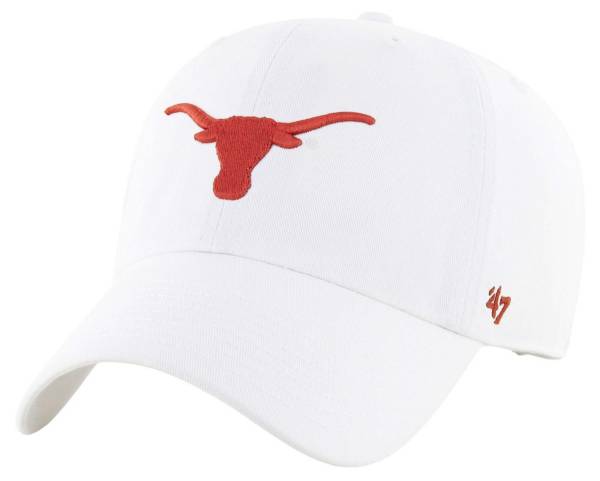 ‘47 Men's Texas Longhorns White Clean Up Adjustable Hat