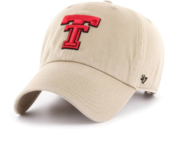 ‘47 Men's Texas Tech Red Raiders Khaki Clean Up Adjustable Hat