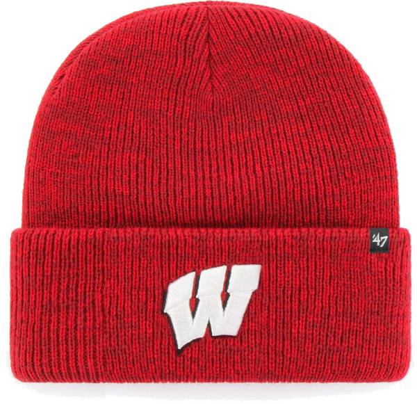 ‘47 Men's Wisconsin Badgers Red Brain Freeze Cuffed Knit Beanie