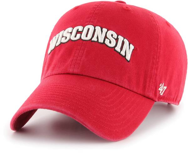 ‘47 Men's Wisconsin Badgers Red Script Clean Up Adjustable Hat