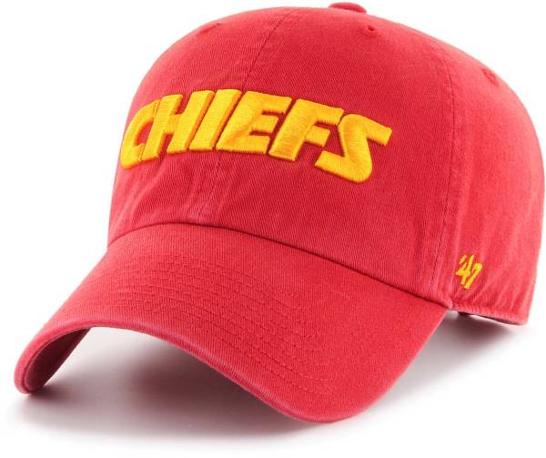 '47 Men's Kansas City Chiefs Red Script Cleanup Adjustable Hat