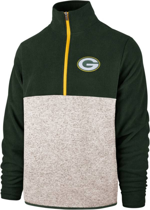 ‘47 Men's Green Bay Packers Kodiak Color Block Quarter-Zip Pullover