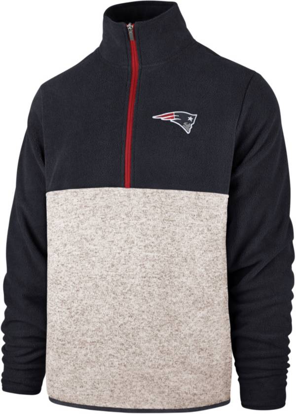 ‘47 Men's New England Patriots Kodiak Color Block Quarter-Zip Pullover