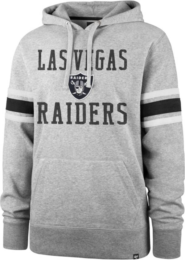 ‘47 Men's Las Vegas Raiders Double Sleeve-Stripe Grey Hoodie