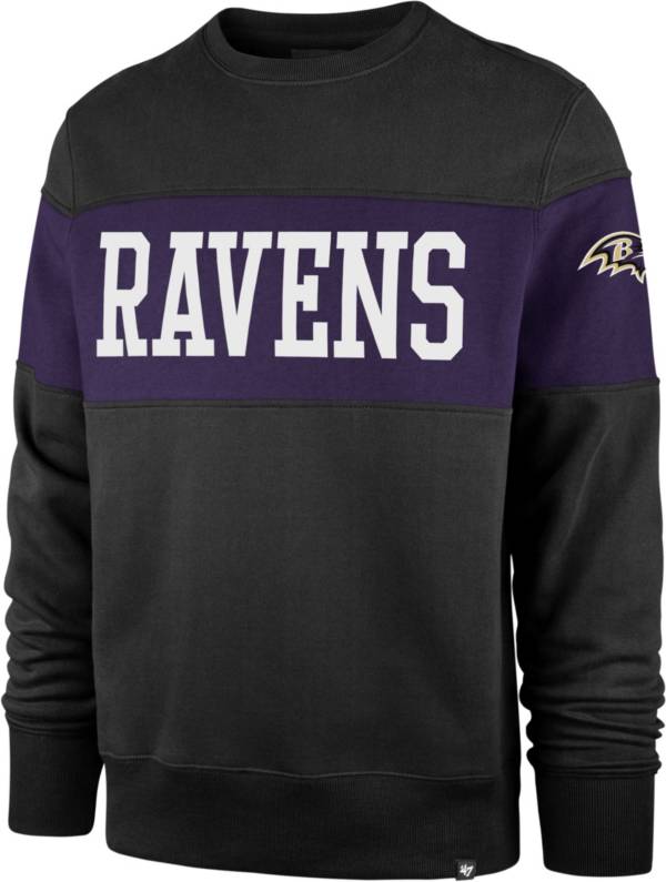 ‘47 Men's Baltimore Ravens Interstate Crew Black Sweatshirt